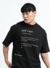 SELF CARE Oversized Cotton Printed T-Shirt Black