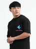 SERENITY Oversized Cotton Printed T-Shirt Midnight Black