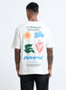 SERENITY Oversized Cotton Printed T-Shirt Off White