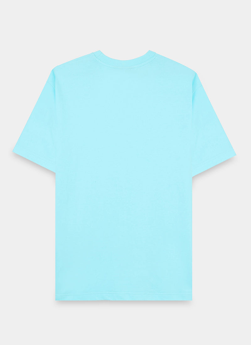 SIGNATURE Oversized Solid Cotton T-Shirt Crystal Blue - Flat Lay Back view