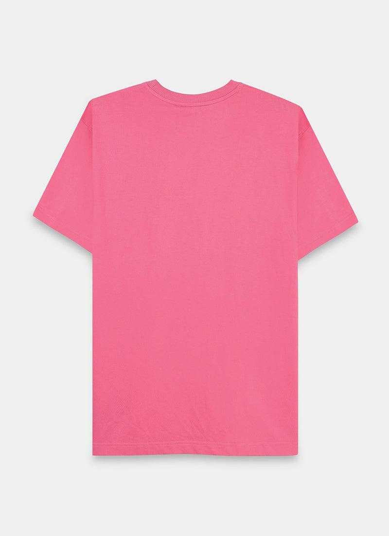 SIGNATURE Oversized Solid Cotton T-Shirt Flamingo Pink - Flatlay Back View