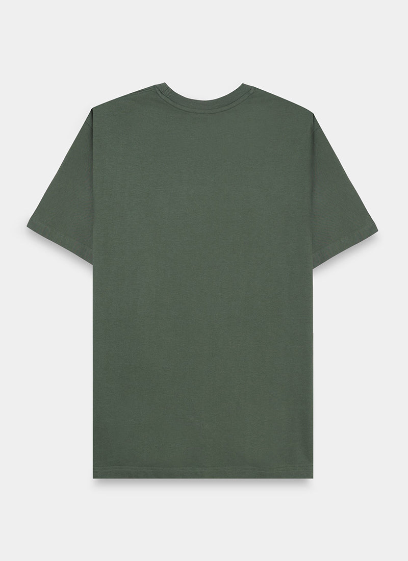 SIGNATURE Oversized Solid Cotton T-Shirt Forest Green - Flatlay Back View