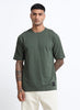 SIGNATURE Oversized Solid Cotton T-Shirt Forest Green