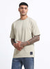 SIGNATURE Oversized Solid Cotton T-Shirt Light Grey
