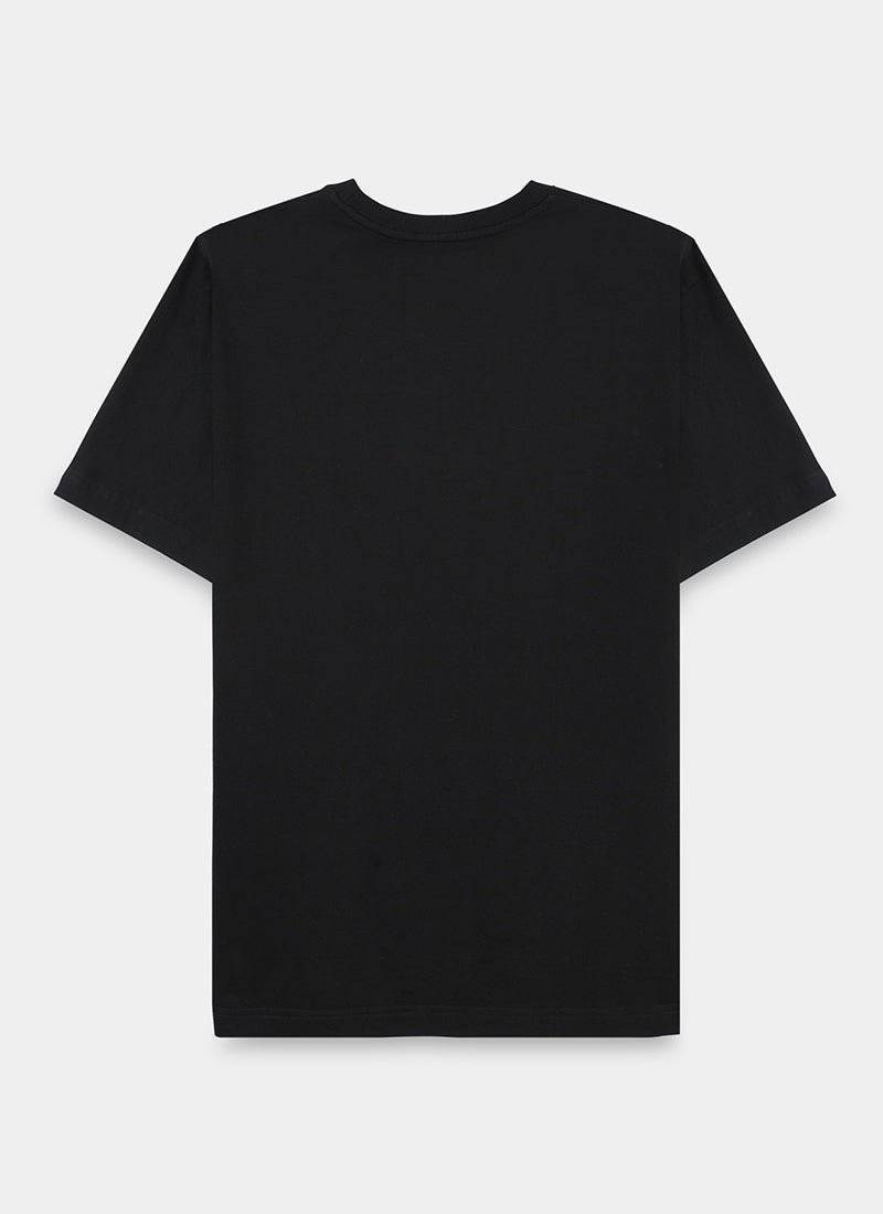 SIGNATURE Oversized Solid Cotton T-Shirt Onyx Black - Flatlay Back Image