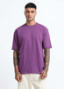SIGNATURE Oversized Solid Cotton T-Shirt Royal Orchid