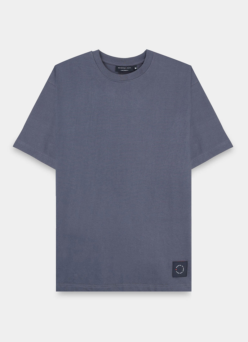 SIGNATURE Oversized Solid Cotton T-Shirt Slate Grey - Flat Lay Font View