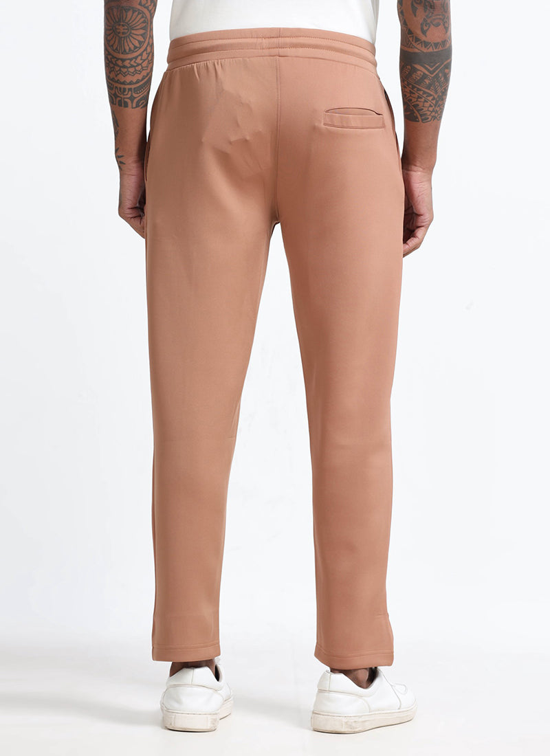 SUPER STRETCH Relaxed Fit Elastic Waistband With Drawstring Trousers Desert Sand- Back View
