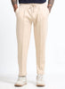 SUPER STRETCH Relaxed Fit Elastic Waistband With Drawstring Trousers Ecru Ivory