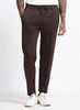 SUPER STRETCH Relaxed Fit Elastic Waistband With Drawstring Trousers Espresso Brown