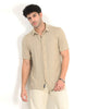 AETHER Textured Mesh Knitted Shirt Sand Beige