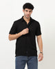 AETHER Textured Mesh Knitted Shirt Jet Black