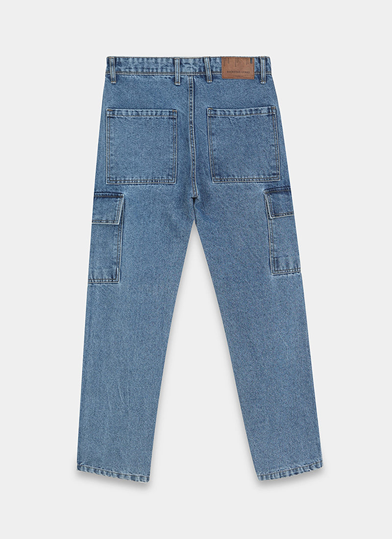 relaxed fit cargo jeans for men