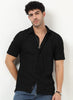 VERTIX Striped Textured Shirt Black Anthracite