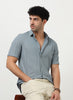 VERTIX Striped Textured Shirt Dusty Blue