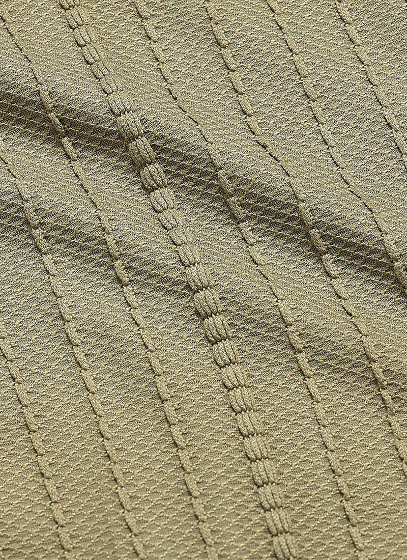 VERTIX Striped Textured Shirt Sage Khaki_Fabric Detail View