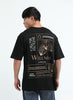 WELLNESS IN BLOOM Oversized Cotton Printed T-Shirt Black Anthracite