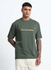 WELLNESS IN BLOOM Oversized Cotton Printed T-Shirt Woodland Green