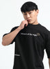 WHISPERS OF THE NIGHT Oversized Cotton Printed T-Shirt Jet Black