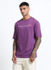 WHISPERS OF THE NIGHT Oversized Cotton Printed T-Shirt Mauve