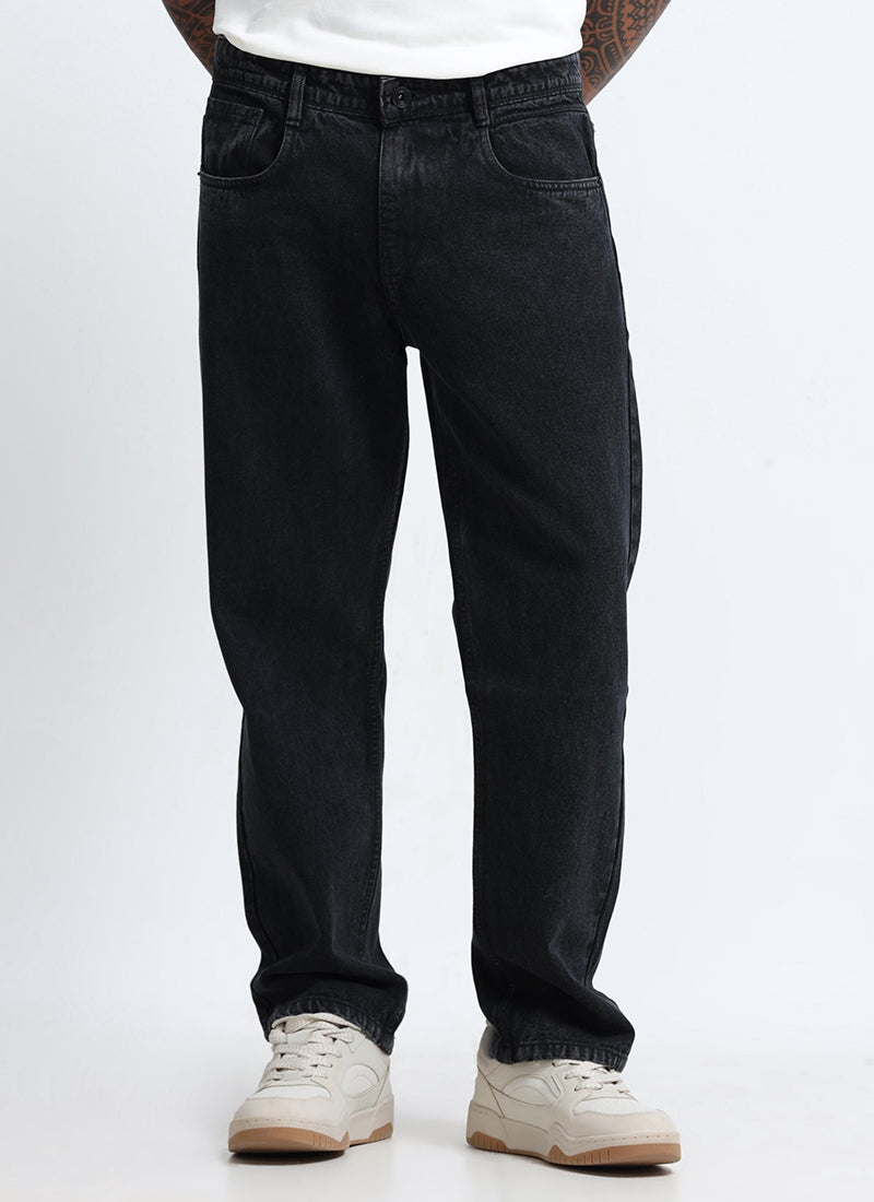 washed black jeans for men