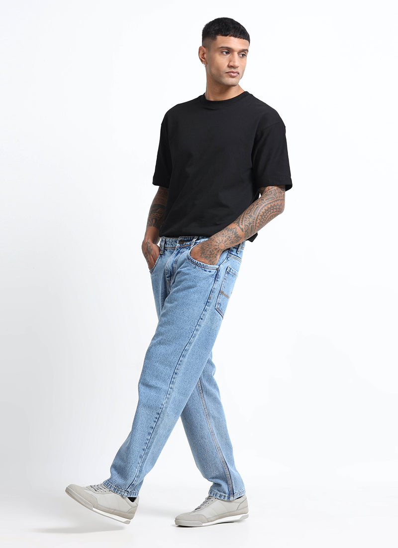 vintage light blue straight fit jeans