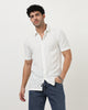 AETHER Textured Mesh Knitted Shirt White