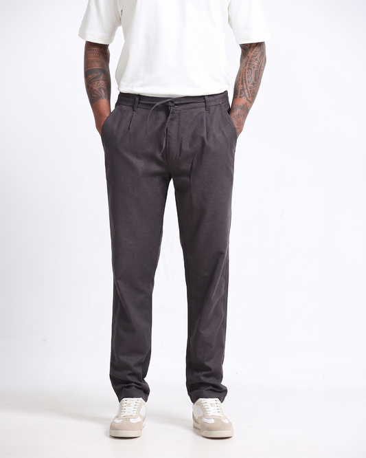 black elasticated trousers mens