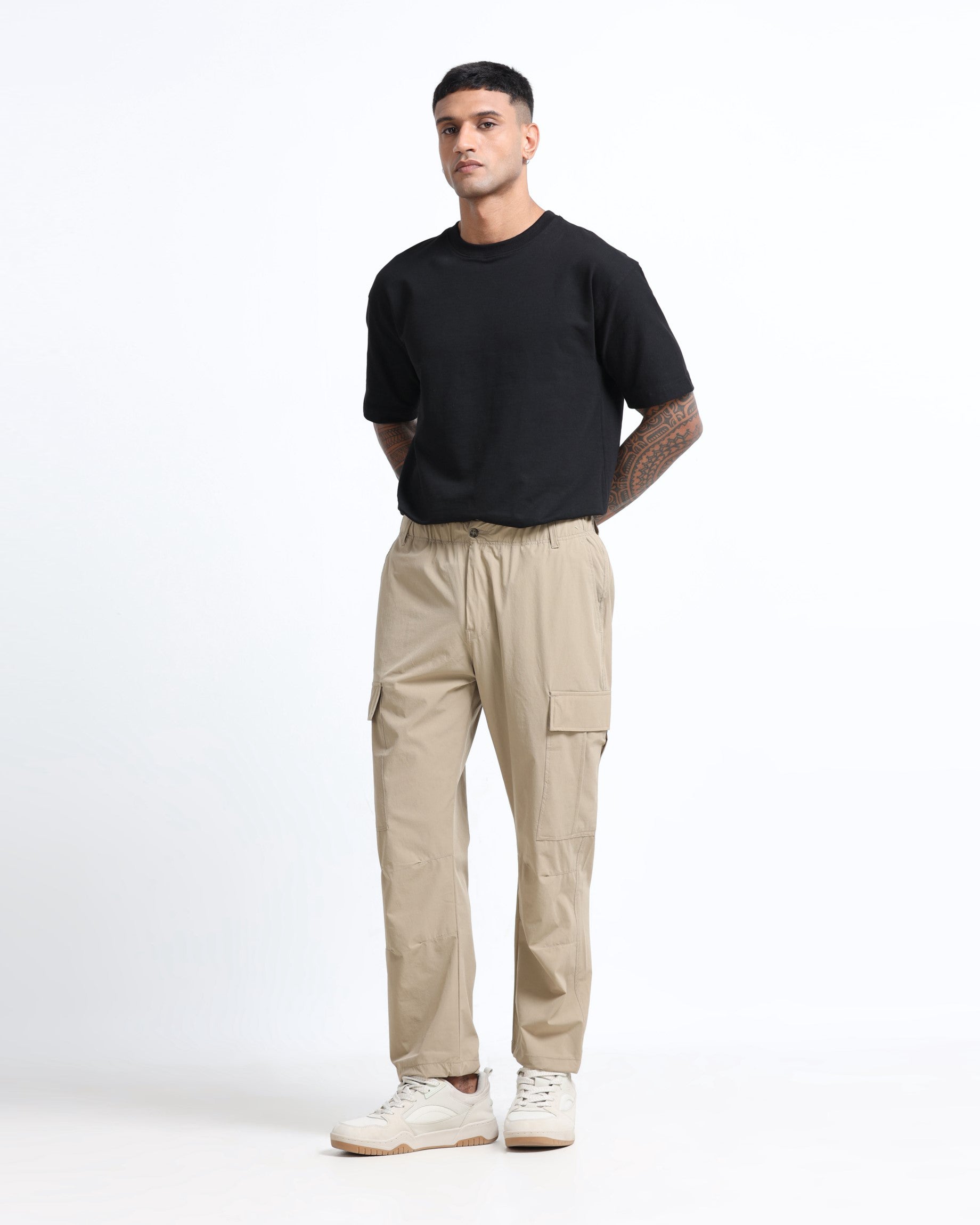 cargo pants elastic ankle mens