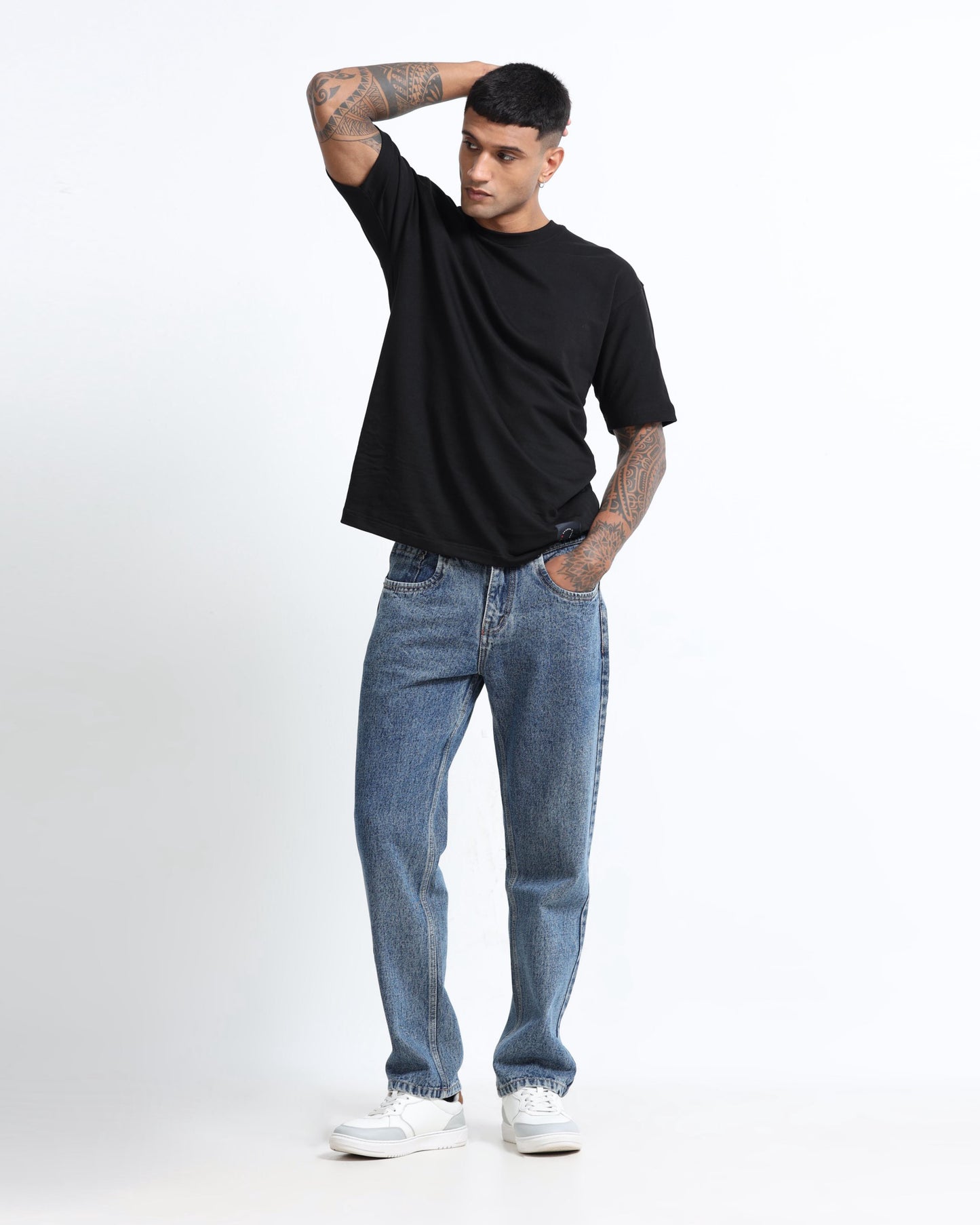 denim straight fit jeans