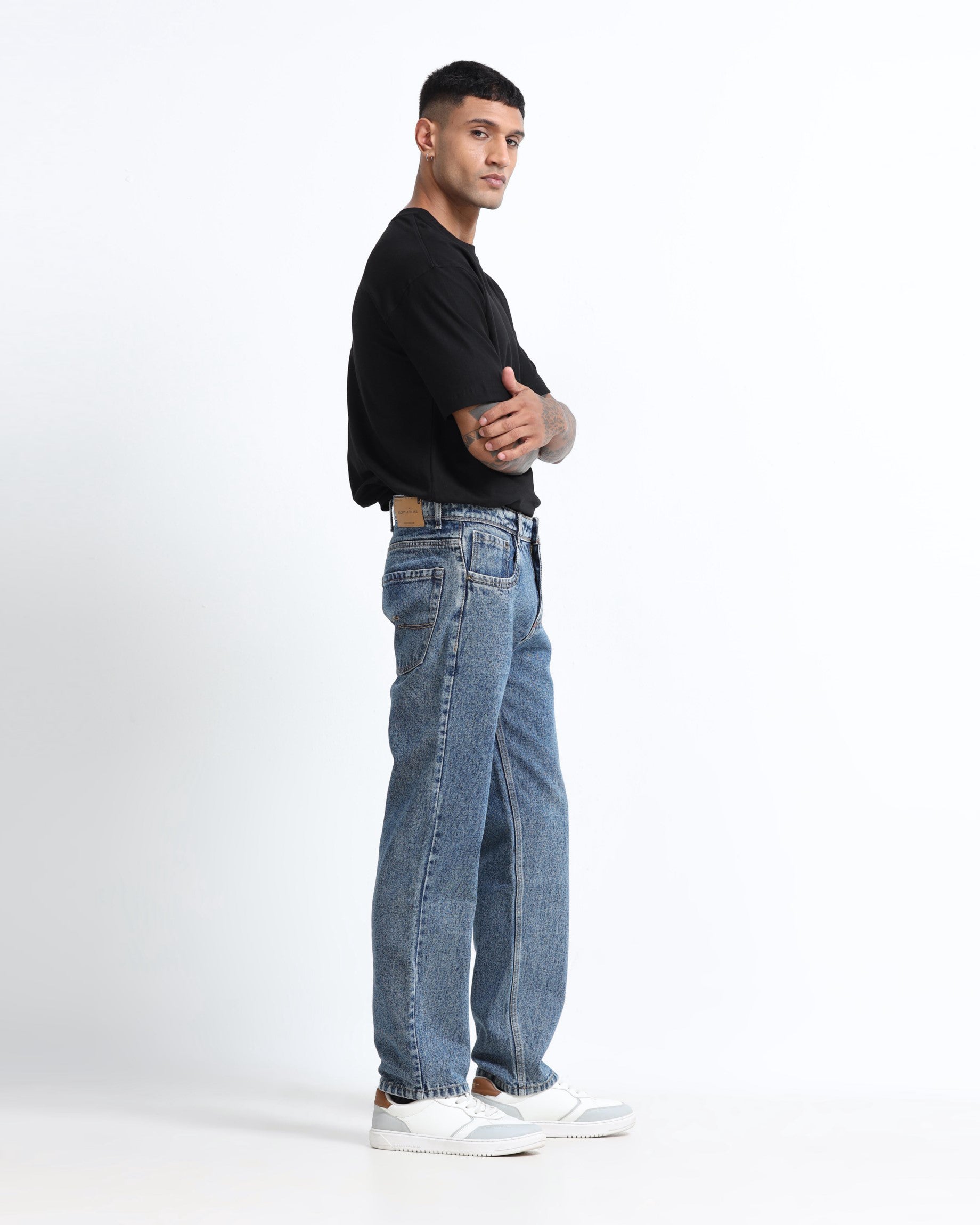 denim straight fit jeans mens