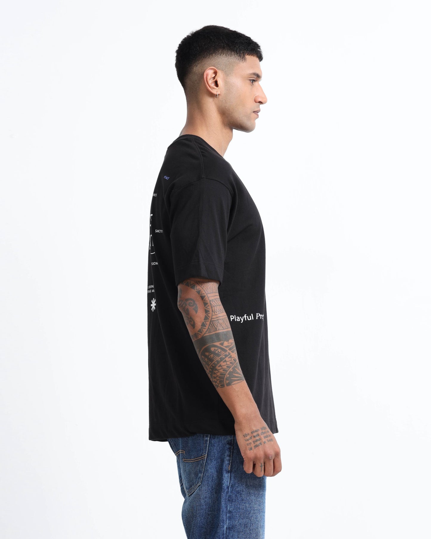 half printed T shirts for men