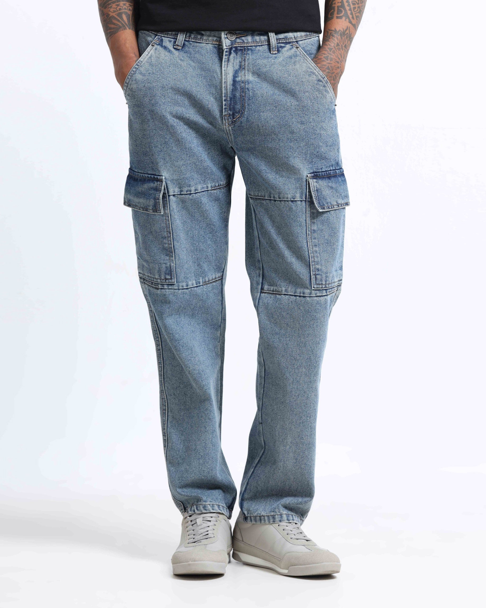 light blue relaxed fit jeans