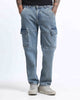 NOMAD Relaxed Fit 6 Pocket Cargo Denim Jeans Light Wash Blue