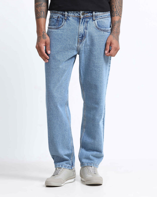 light blue straight fit jeans