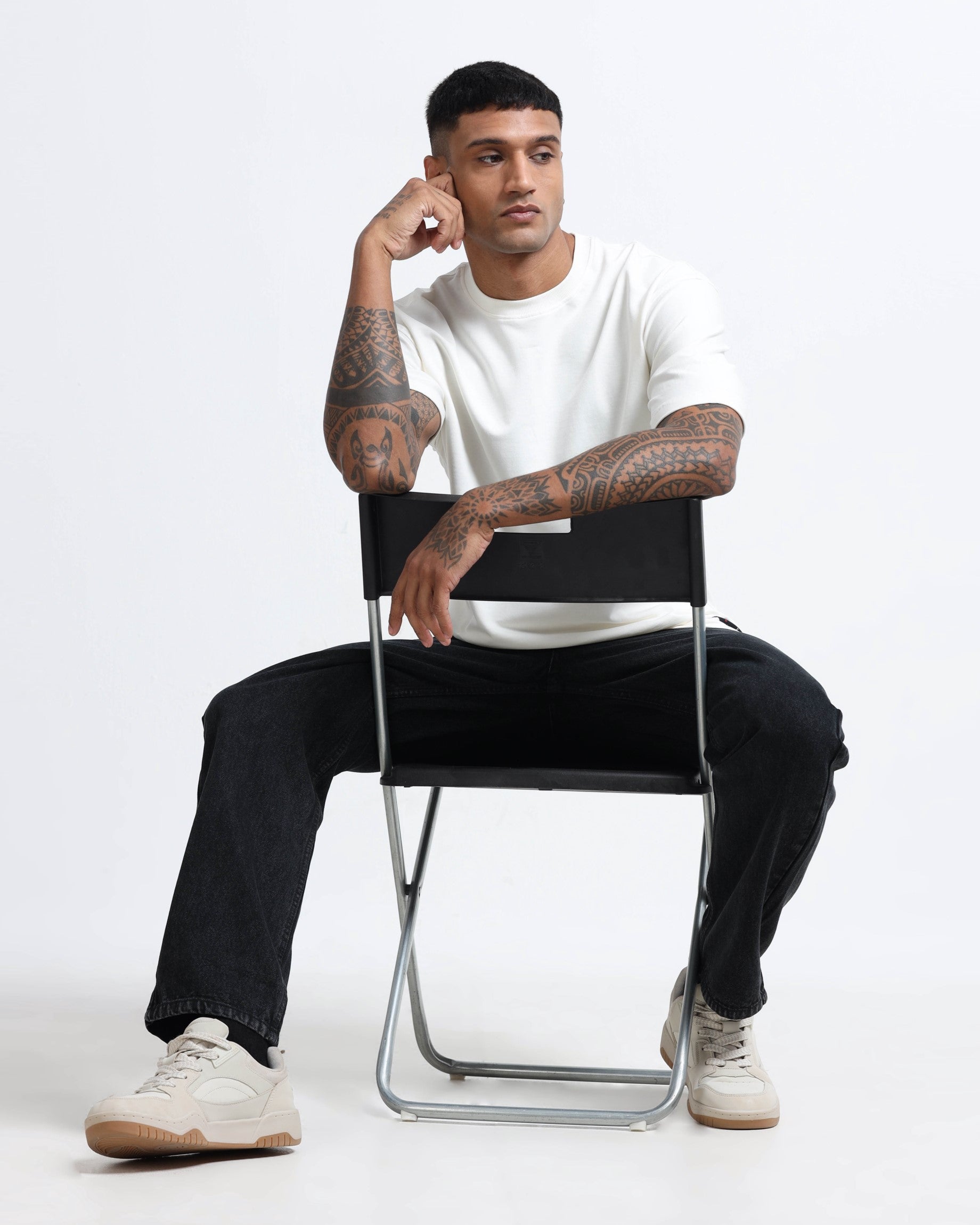 men's round neck cotton T shirt