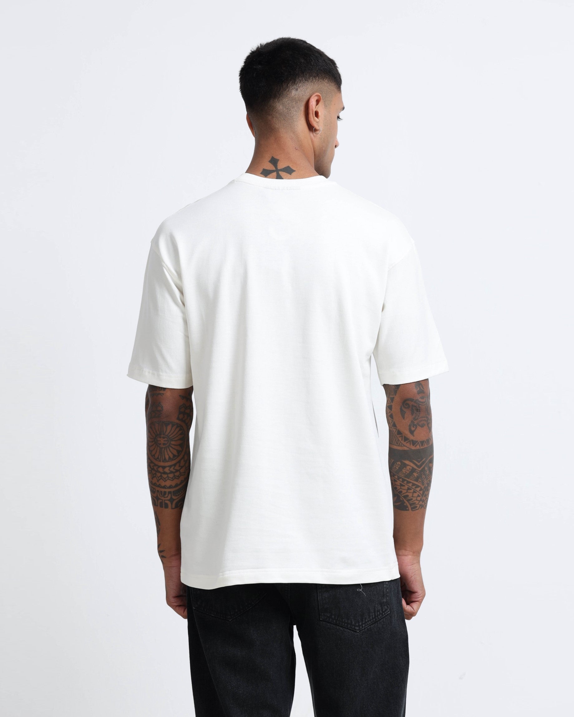 mens white plain T shirt