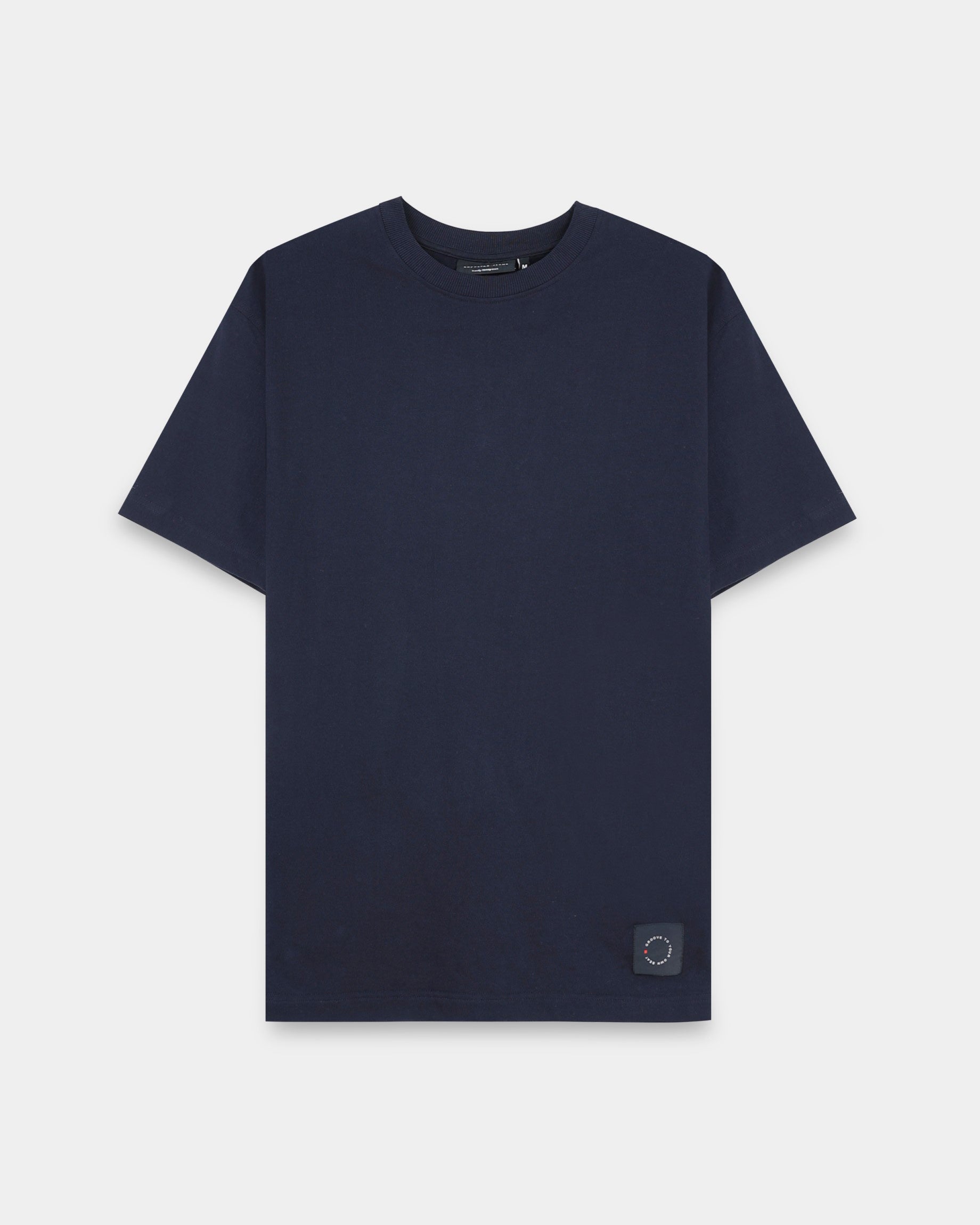 navy blue solid T shirt