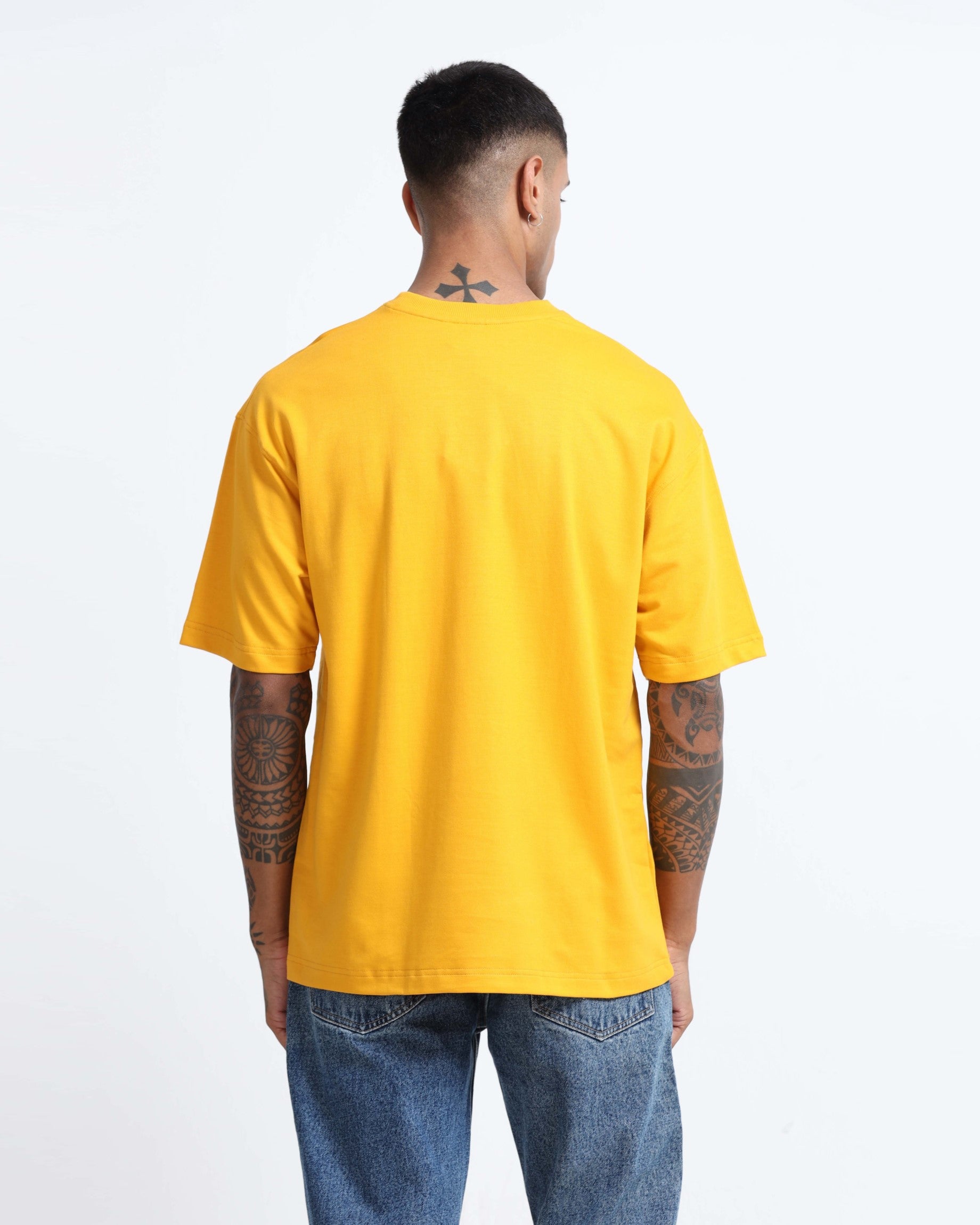 plain yellow tee