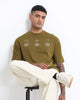 BALANCE OF THOUGHT Relaxed Fit Cotton Printed T-Shirt Olive Green