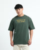 ESSENCE OF SPIRIT Relaxed Fit Cotton Printed T-Shirt Bottle Green