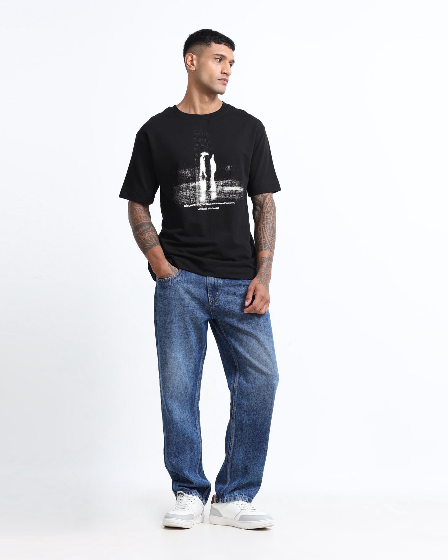 printed mens round neck T shirt