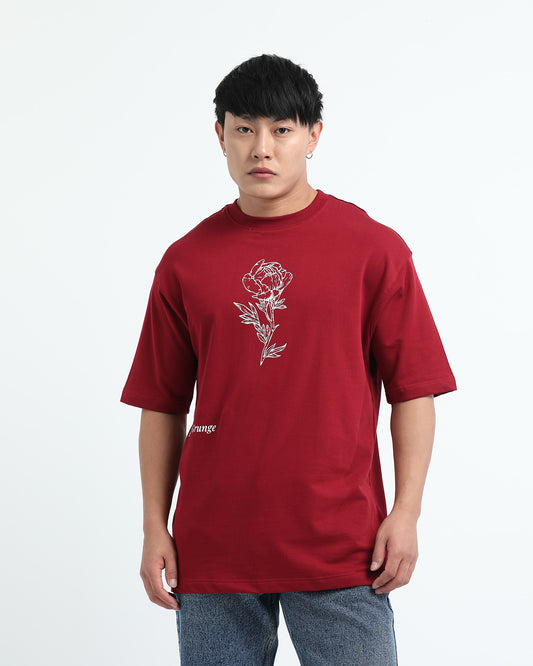 red printed T shirt Men