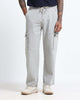MAVERICK Relaxed Fit Drawstring Cargo Denim Jeans Light Grey