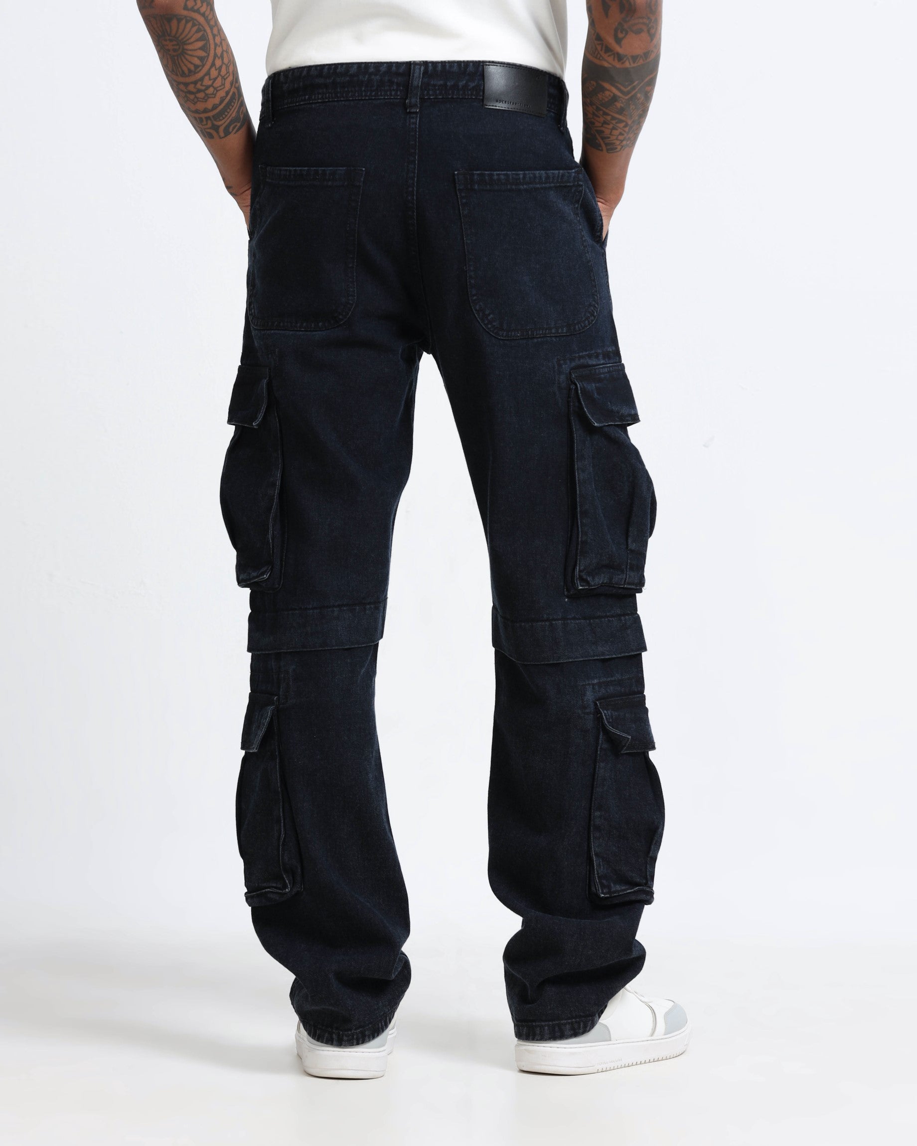 relaxed fit grey jeans mens