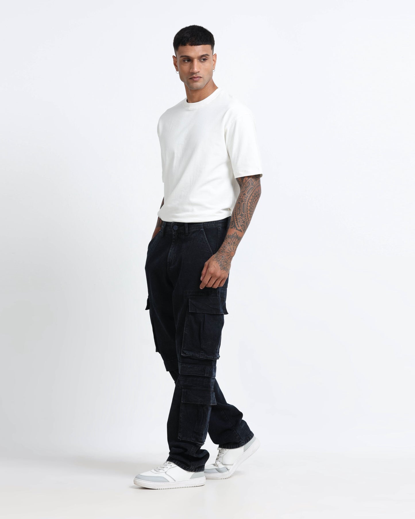 relaxed fit stretch jeans mens