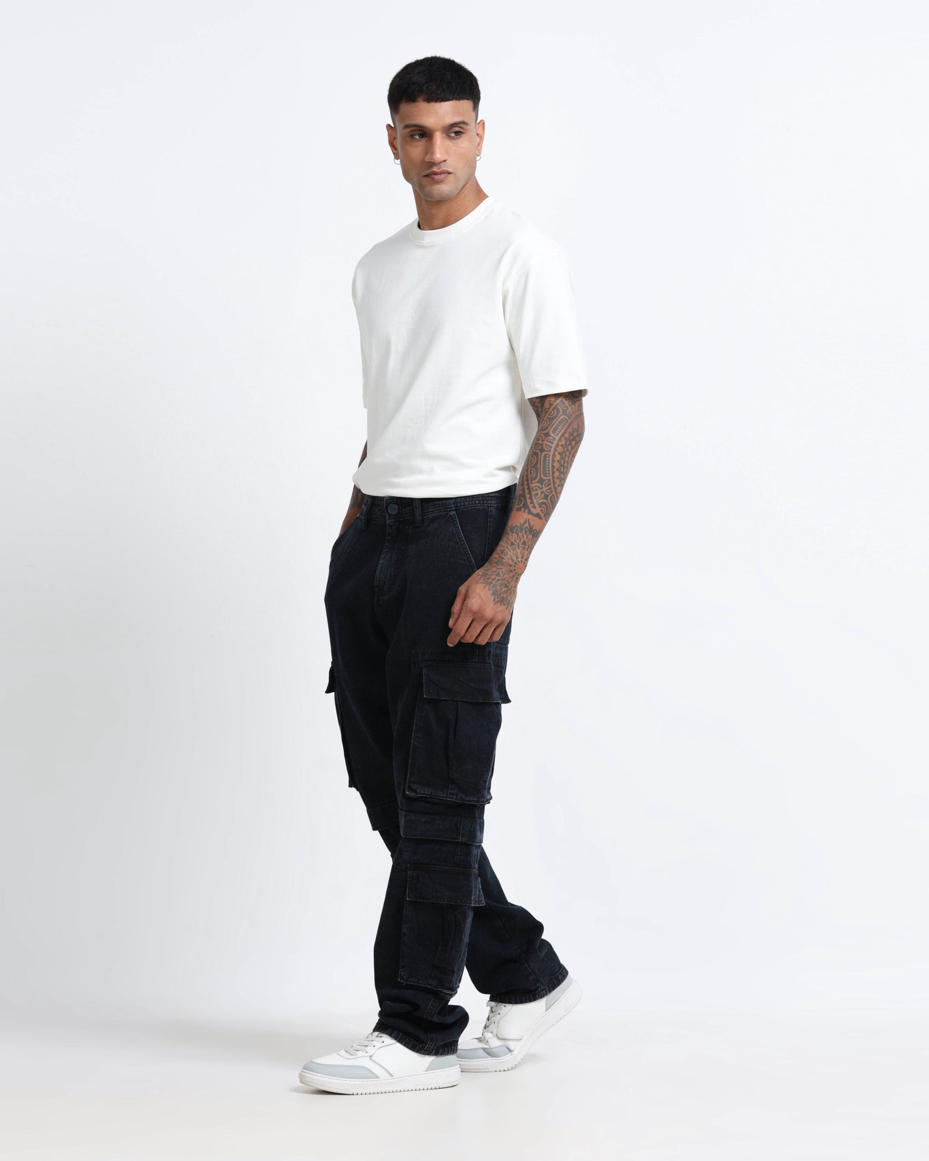 relaxed fit stretch jeans mens