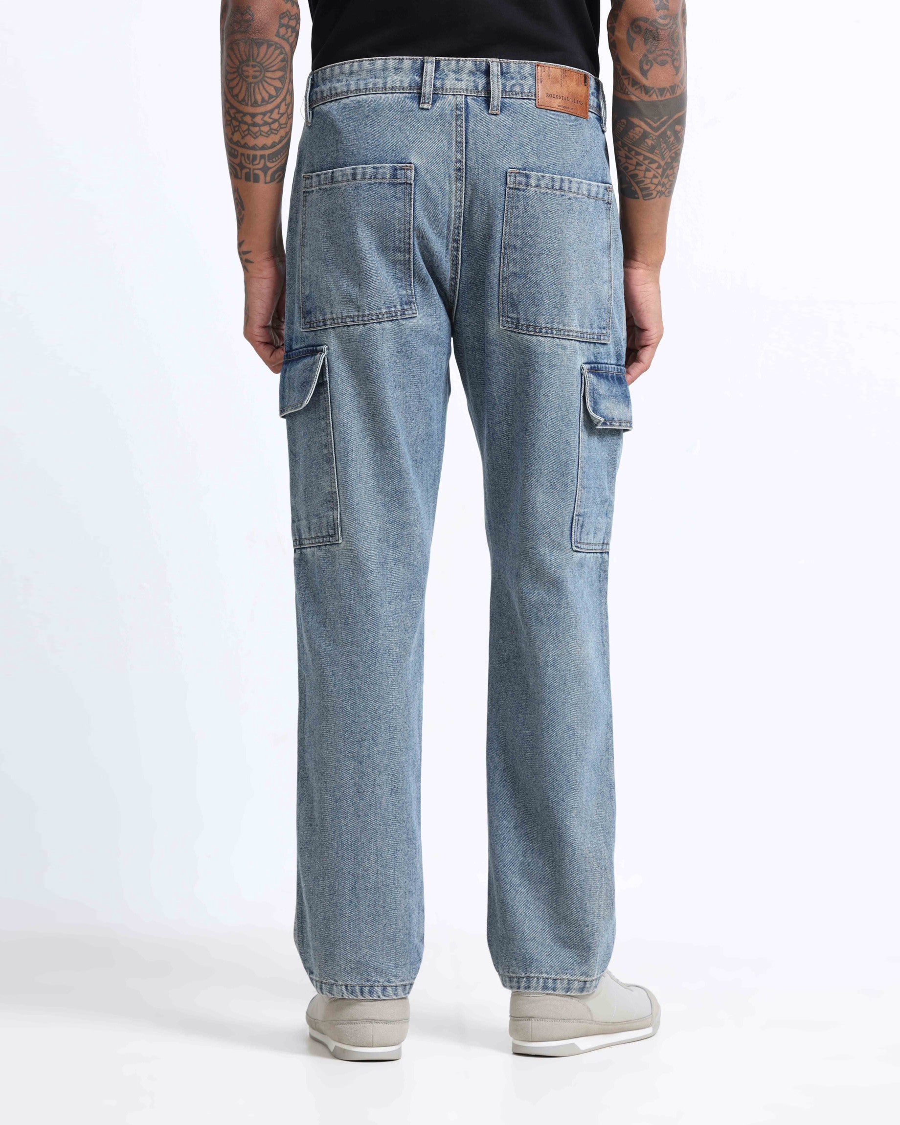 relaxed light blue jeans