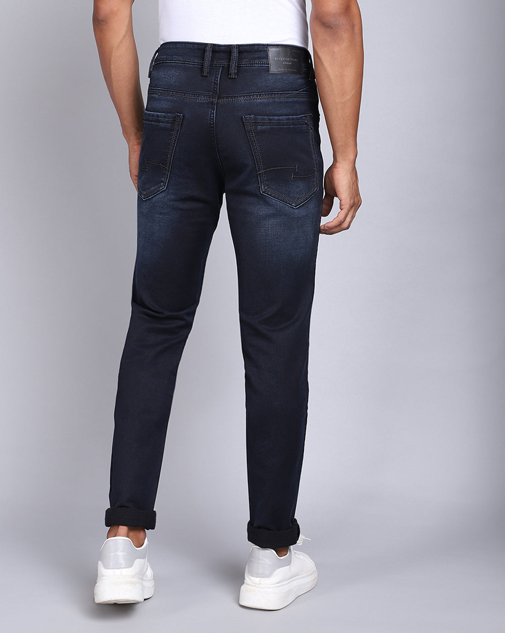 Dark Blue Indigo Slim Fit Jeans For Men