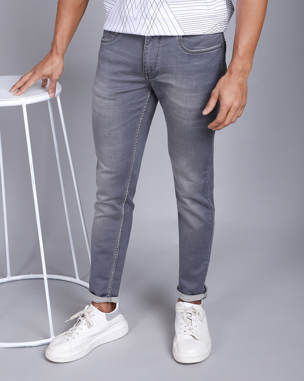 Grey Slim Fit Jeans For Men